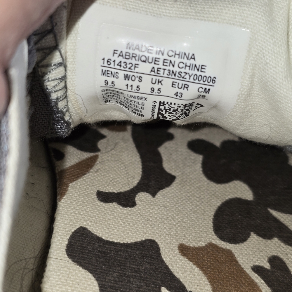 Convers Stylish Gray Canvas Sneakersmens Size 9.5 Great Shoe!! - Picture 3 of 12